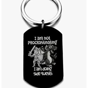 Knight Dragon I'm Not Procrastinating I'm Doing Side Quests Hot Keychain